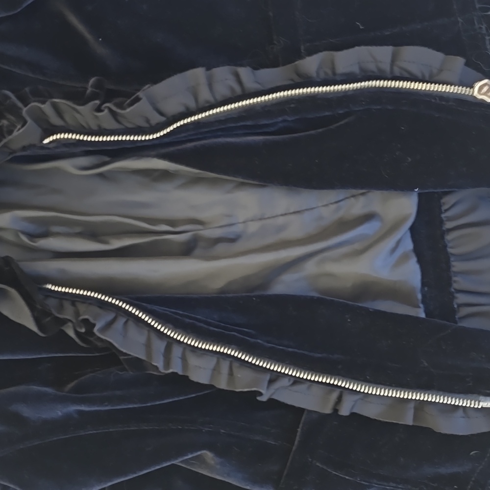 Inc Black Velvet Zippered Blazer Medium - Picture 4 of 10